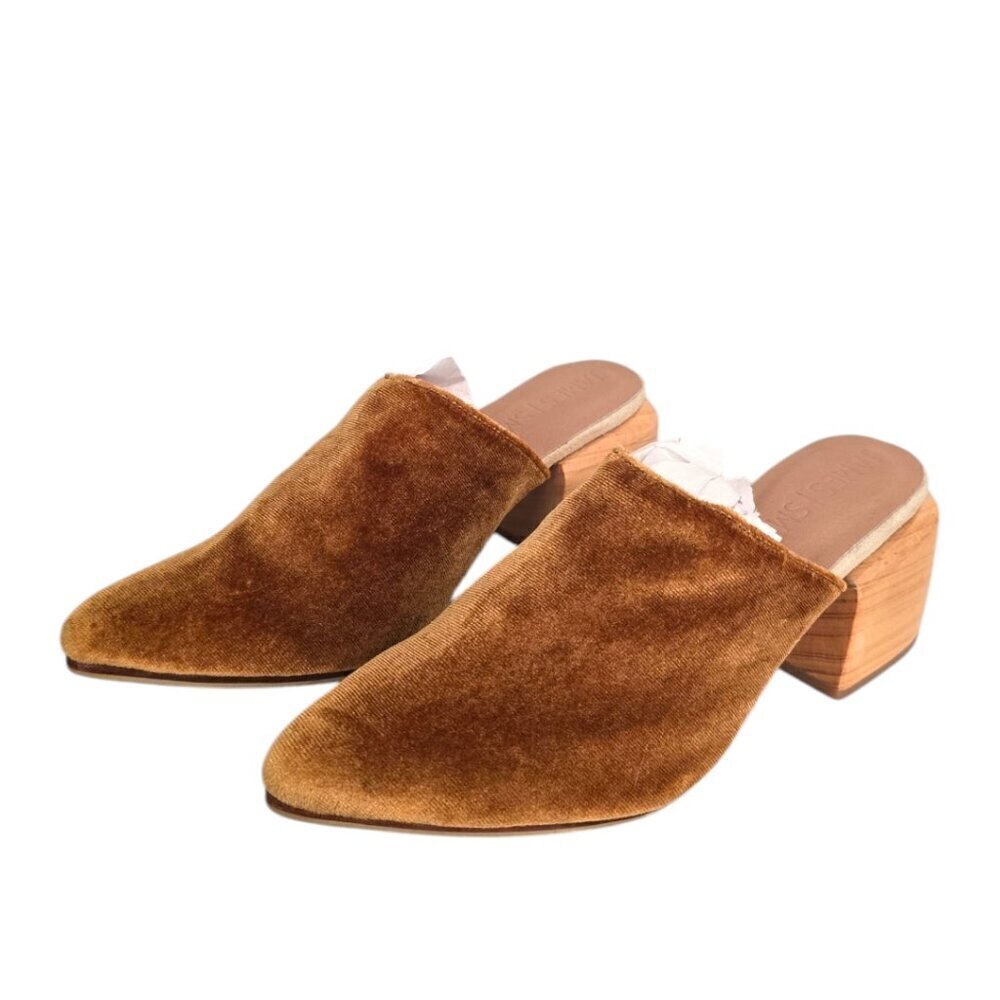 James Smith Velvet Le Point Pointed Toe Mules in Marigold Sz 37 (6)